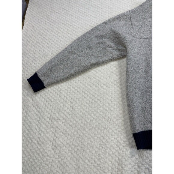Structure V-Neck Sweater Tennis Lambswool | Cream & Blue‎ | Size X-Large - Picture 5 of 15